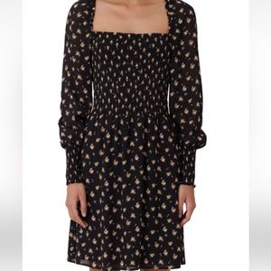 Maje Floral Smocked Dress